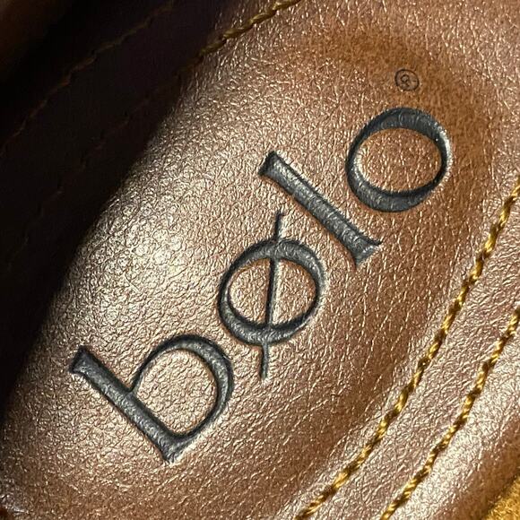 Bolo by Born Slip On Ankle Boot Sz 8 Brown Leather 2-7/8" heel Light Academic - Picture 9 of 10
